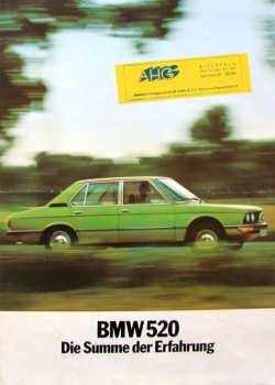 BMW 520 Modelprogram 1972 "Die Summe der Erfahrung" Carbrochure (10357)